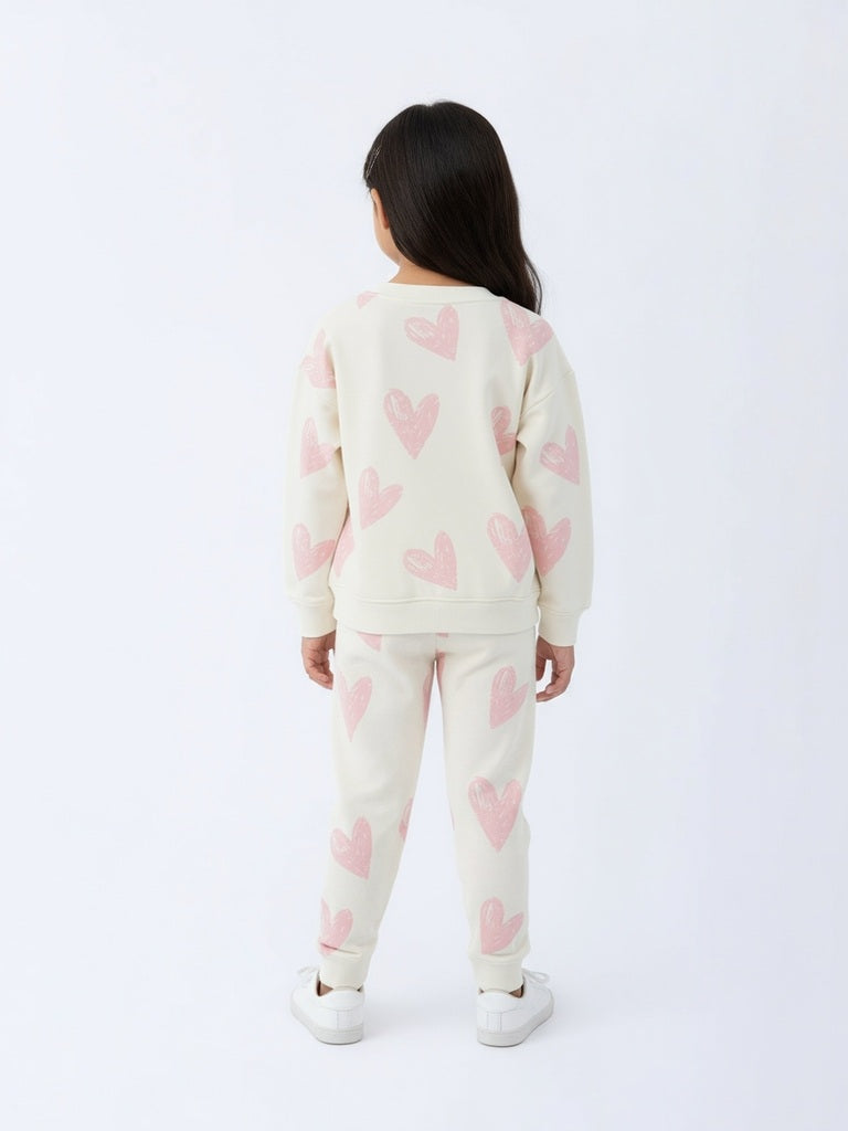 HOP Kids Off-White Cotton Sweatshirt and Leggings Set - Image 5