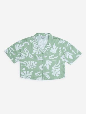 Y&F Kids Sage Botanical Printed Shirt