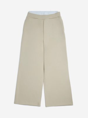 Y&F Kids Beige Solid High-Rise Pants