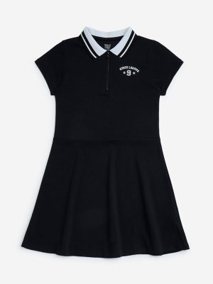 Y&F Kids Black Cotton-Blend Dress