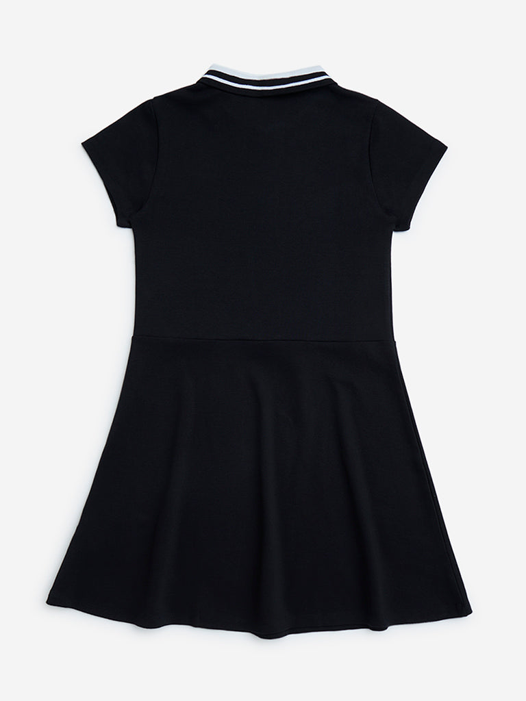 Y&F Kids Black Cotton-Blend Dress - Image 3