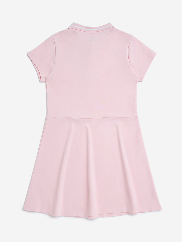 Y&F Kids Pink Cotton-Blend Dress - Image 3