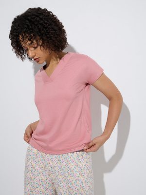 Wunderlove Pink Solid T-Shirt