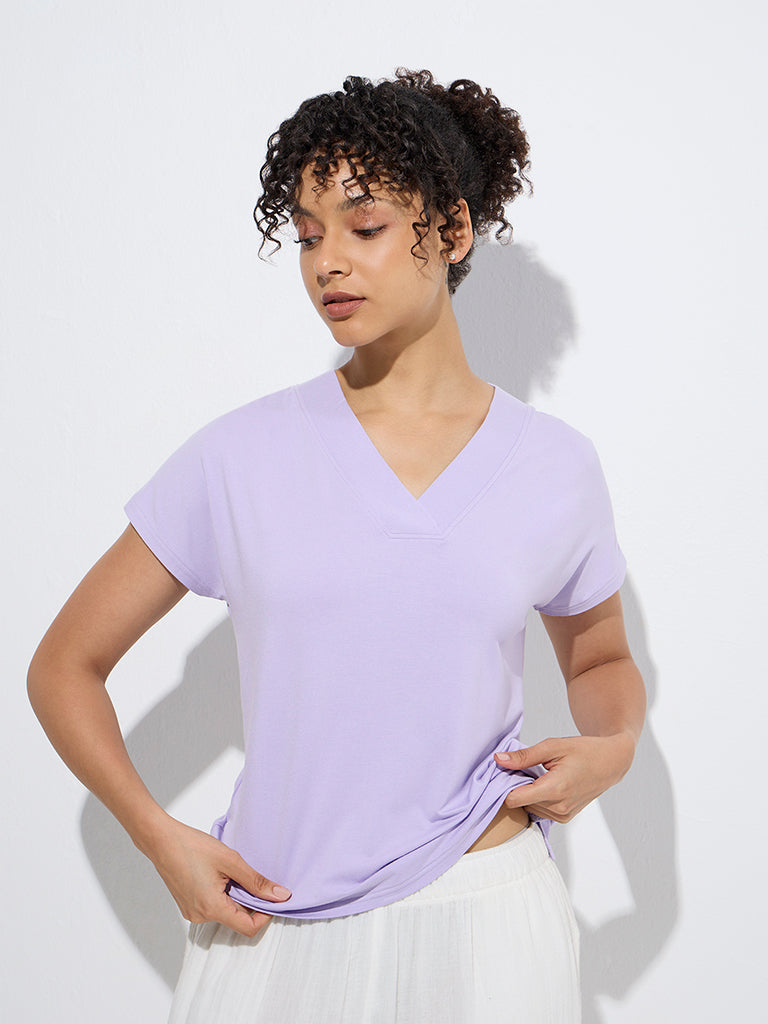 Wunderlove Lavender Solid T-Shirt