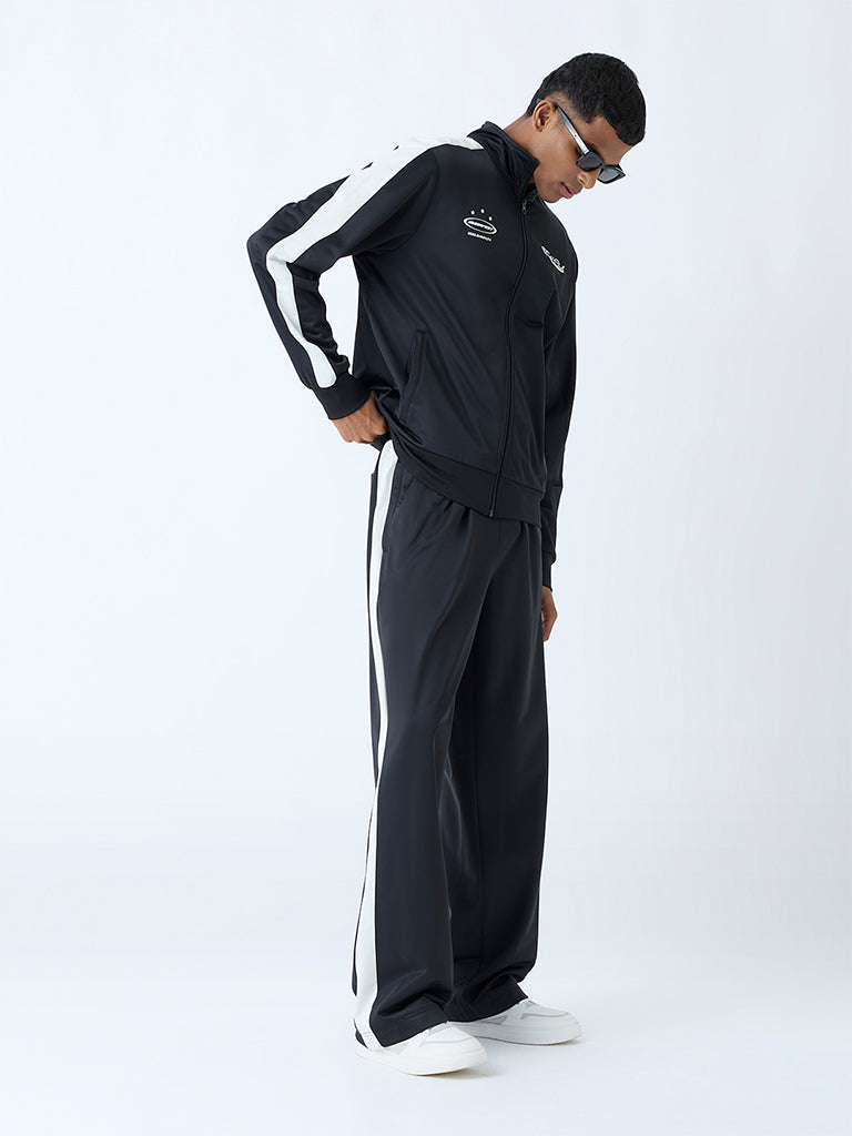 Nuon Black Text Design Relaxed-Fit Jacket - Image 3