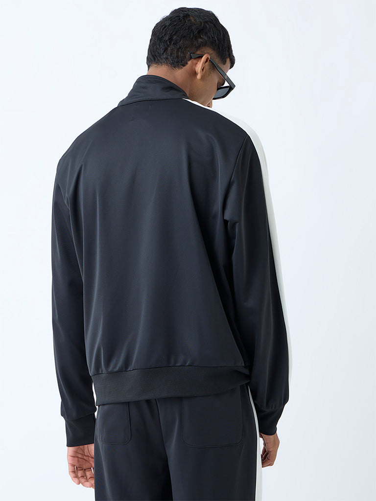 Nuon Black Text Design Relaxed-Fit Jacket - Image 5