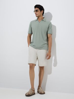 WES Casuals Sage Relaxed-Fit Cotton-Blend Polo T-Shirt
