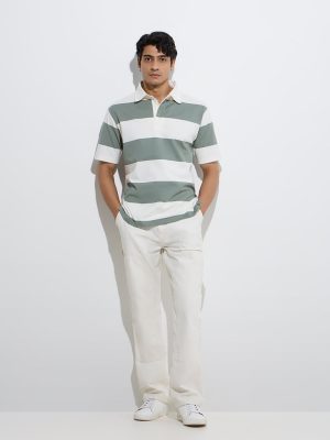 WES Casuals Sage Relaxed-Fit Cotton-Blend Polo T-Shirt
