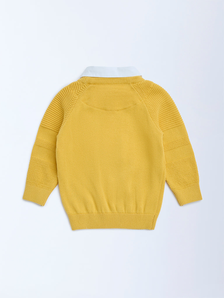 HOP Baby Mustard Cotton Sweater - Image 3