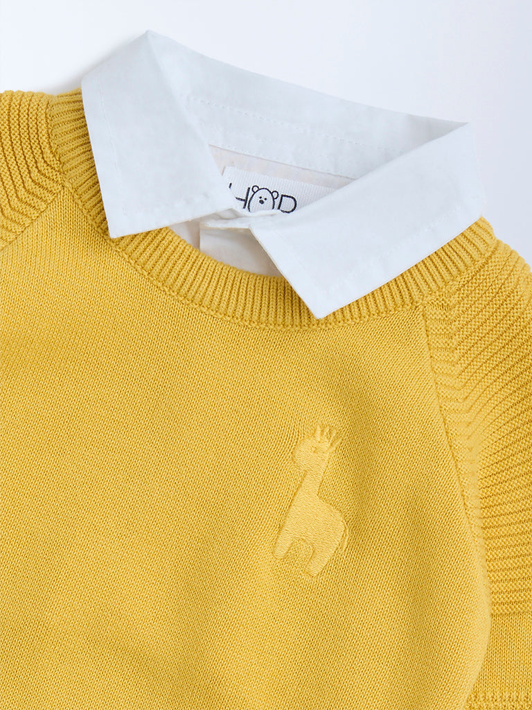 HOP Baby Mustard Cotton Sweater - Image 4