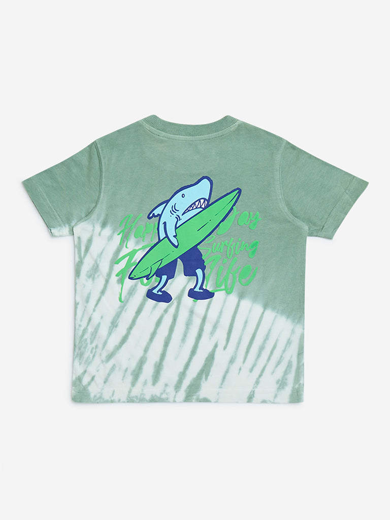 HOP Kids Sage Tie-Dye Design Cotton T-Shirt - Image 4
