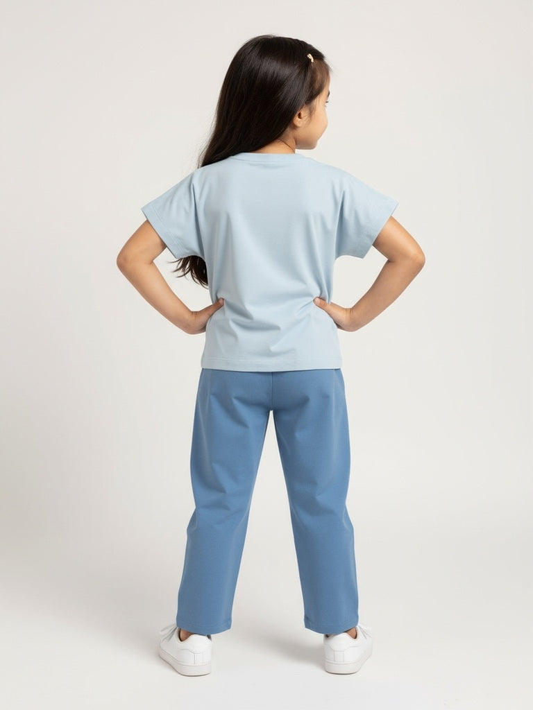 HOP Kids Light Blue Sequin Detailed Cotton T-Shirt - Image 6