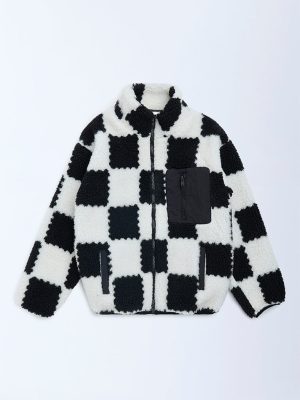 Y&F Kids Black and White Fleece Jacket