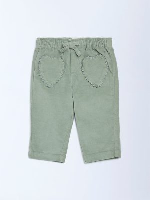 HOP Baby Sage High-Rise Corduroy Trousers