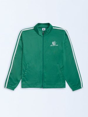 Y&F Kids Green Striped Jacket