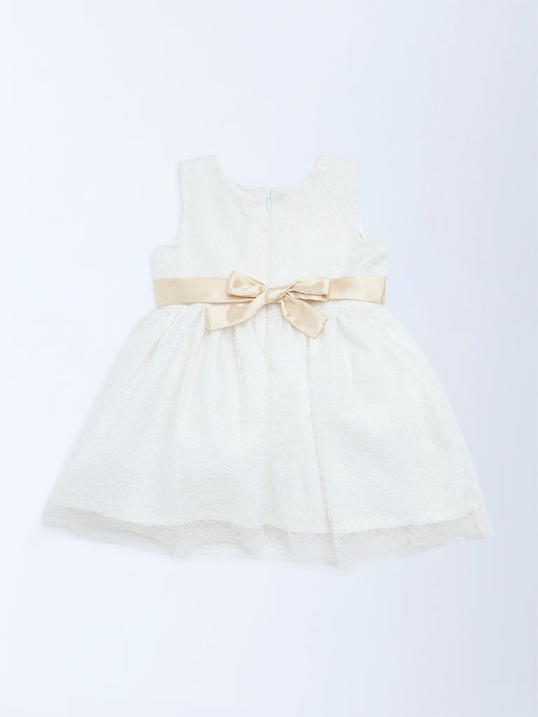 HOP Baby White Lace Detailed Fit-and-Flare Dress - Image 2