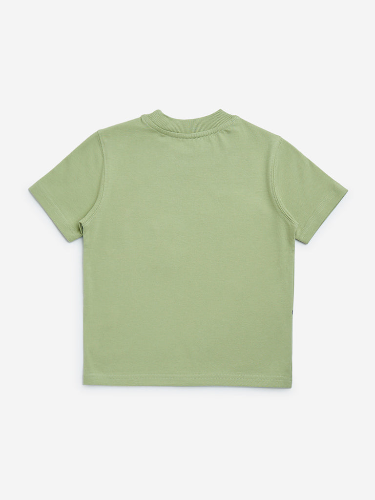HOP Kids Sage Printed Cotton T-Shirt - Image 2