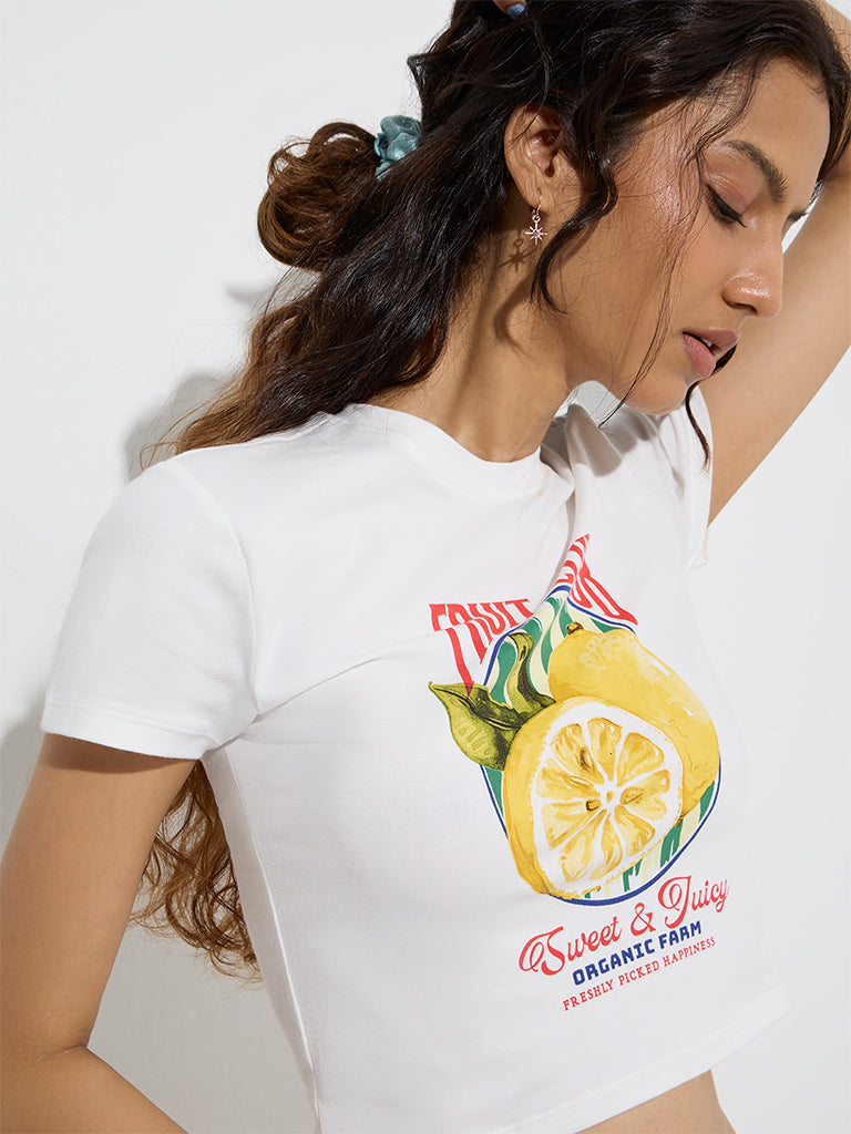 Superstar White Printed Cotton-Blend T-Shirt - Image 3