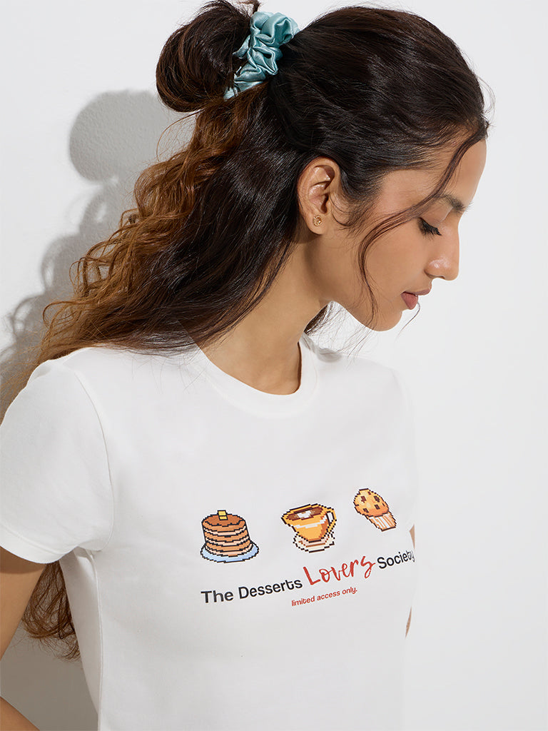 Superstar White Printed Cotton-Blend T-Shirt - Image 3