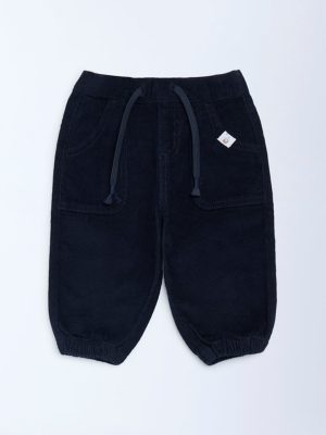 HOP Baby Navy Mid-Rise Corduroy Joggers