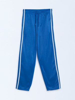 Y&F Kids Blue Striped Mid-Rise Trousers