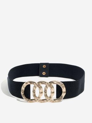 Westside Accessories Black Chain-Detailed Stretchable Belt