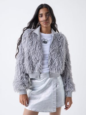 Nuon Grey Faux-Fur Jacket