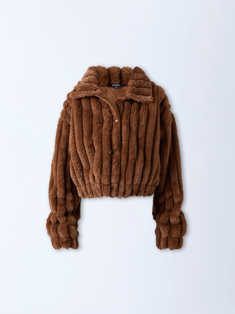 Nuon Brown Faux-Fur Jacket - Image 5