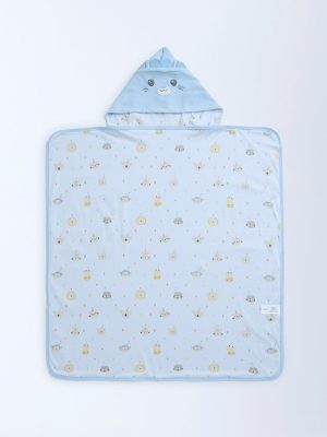 HOP Baby Blue Animal Themed Cotton Blanket