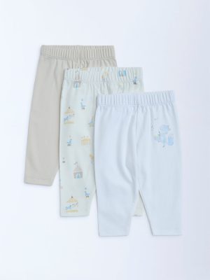 HOP Baby Multicolour Printed Cotton Pants - Pack of 3
