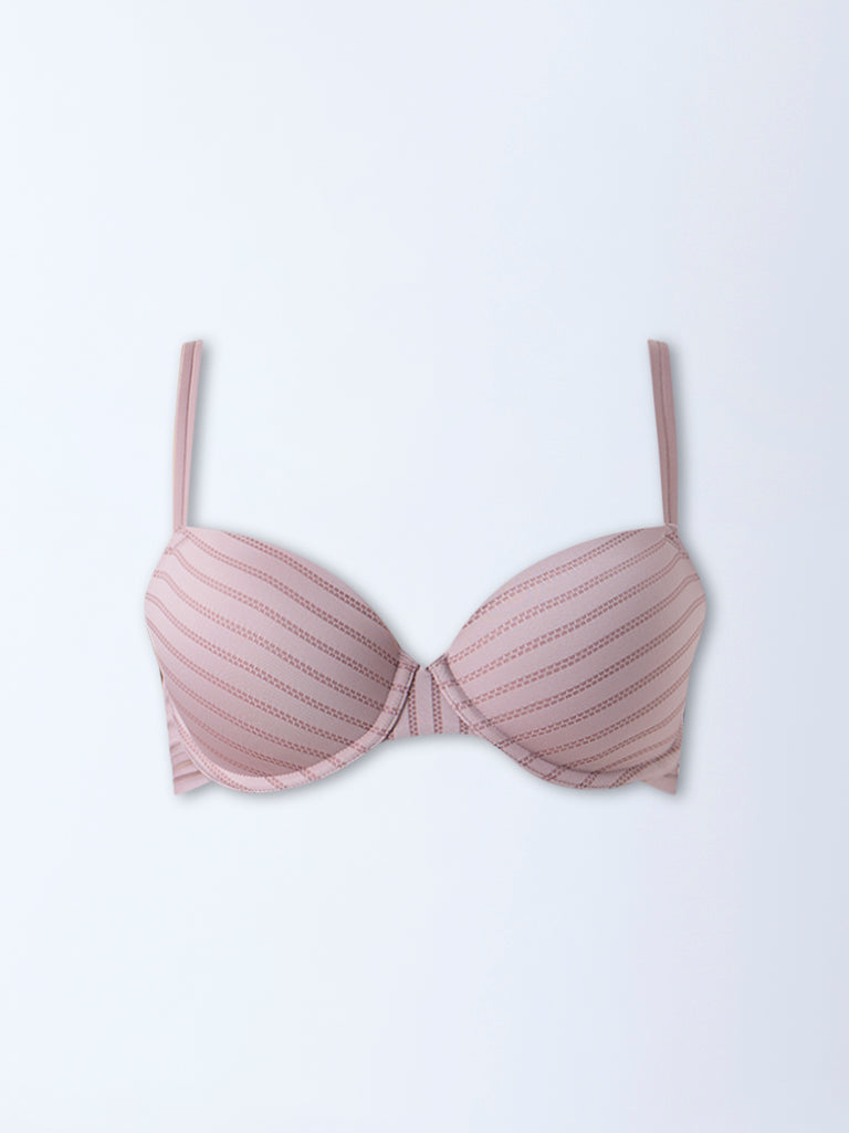 Wunderlove Mauve Printed Underwired Bra - Pack of 2 - Image 5