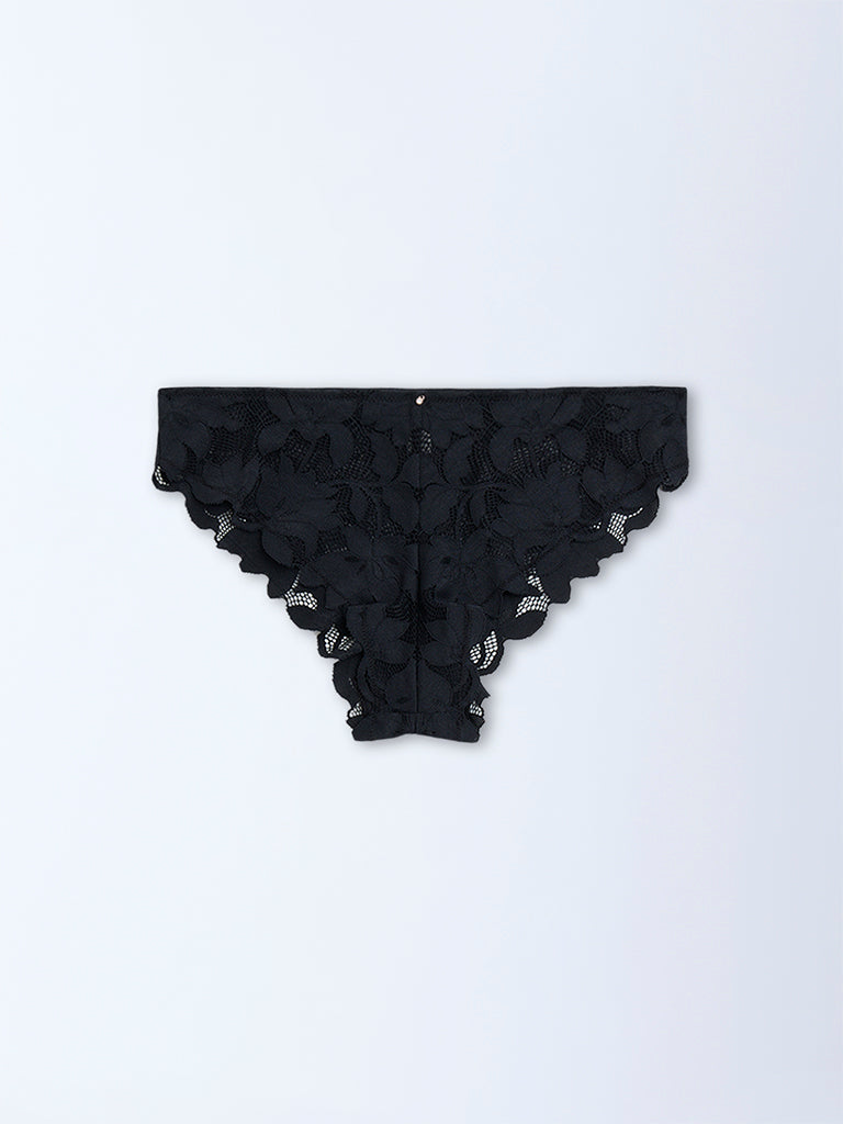 Wunderlove Black Lace-Detailed Briefs - Image 5