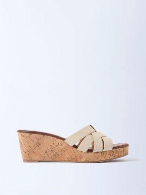 LUNA BLU Ivory Wedge-Heel Sandals