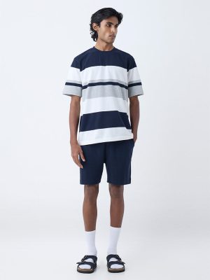 WES Lounge Off-White Relaxed-Fit Cotton-Blend T-Shirt