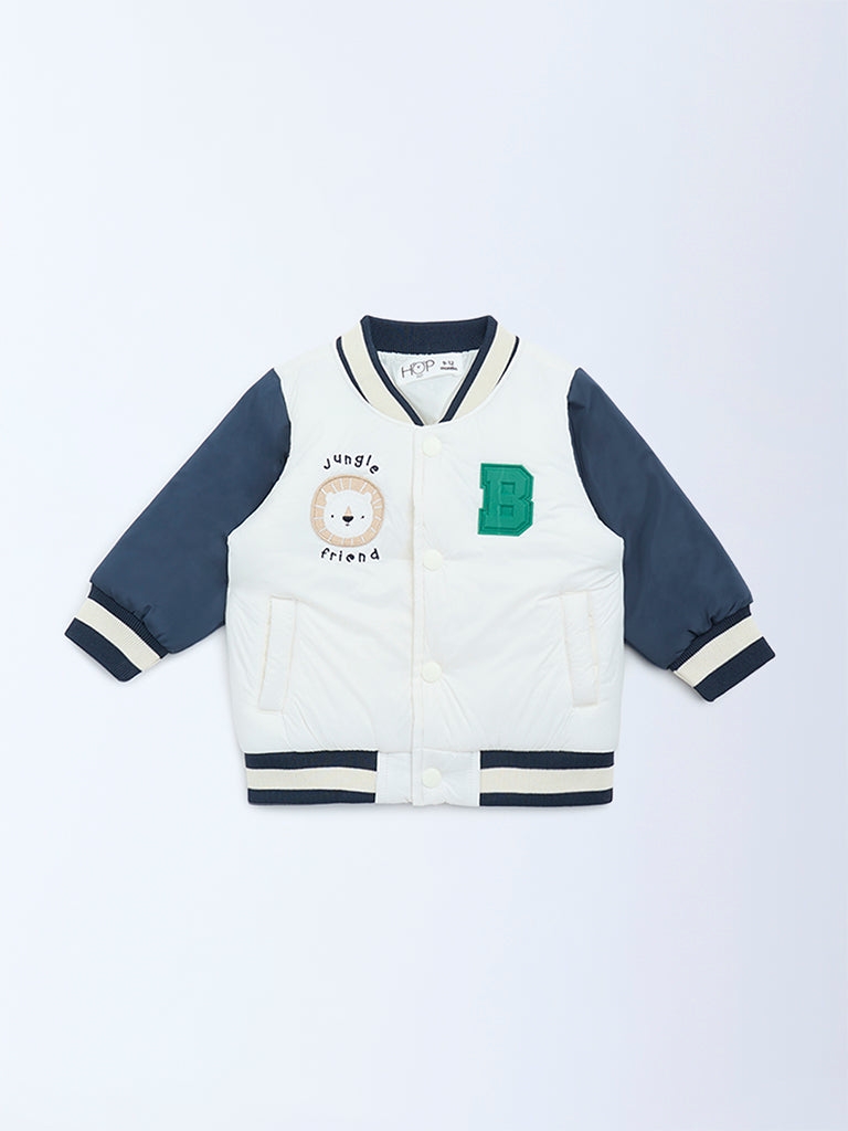 HOP Baby White Embossed Jacket - Image 2
