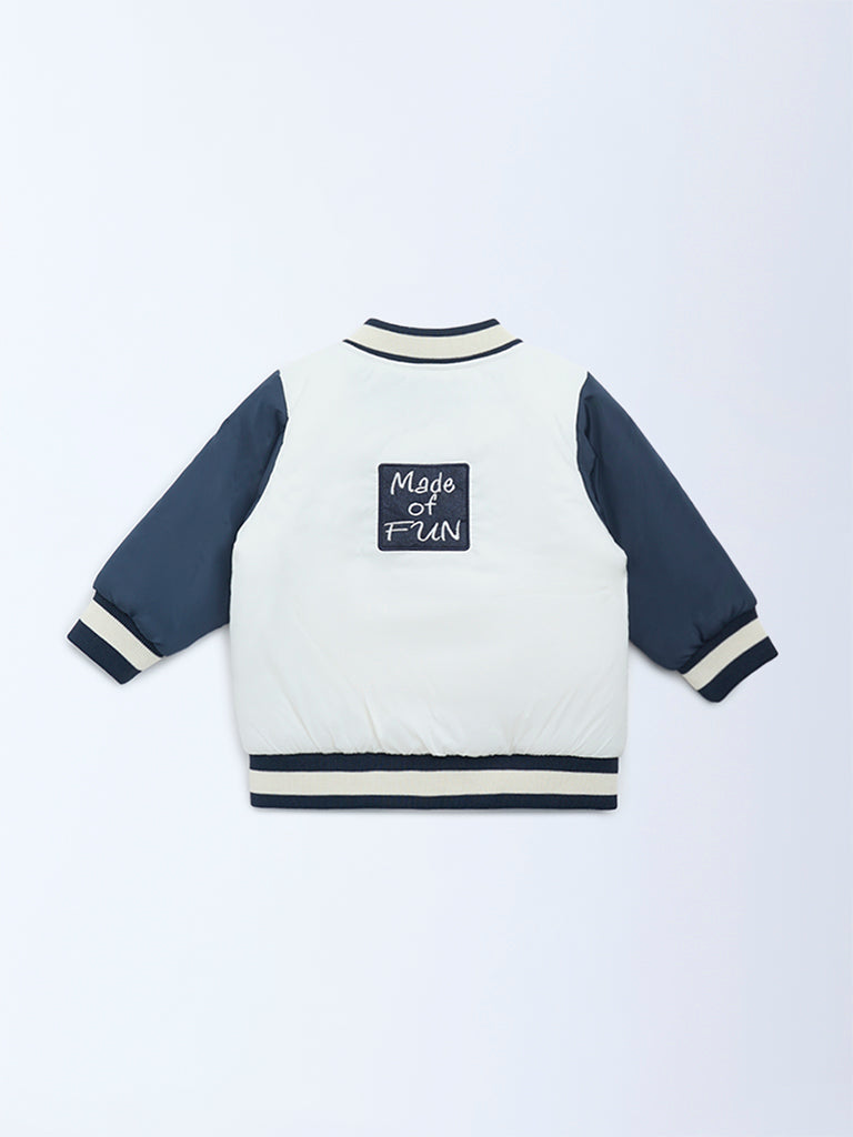 HOP Baby White Embossed Jacket - Image 3