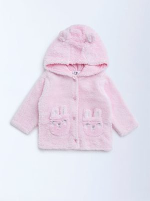 HOP Baby Pink Fleece Detailed Sweater