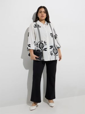 Gia White Print Design Shirt