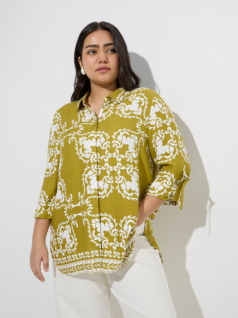 Gia Green Printed Shirt