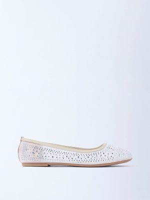 LUNA BLU Ivory Diamante Embellished Ballerina