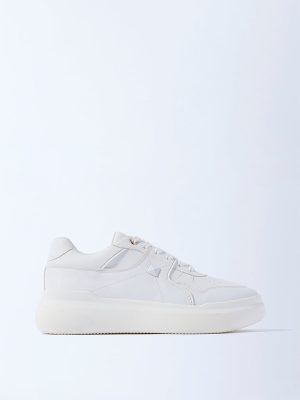 LUNA BLU White Perforated Lace-Up Sneakers