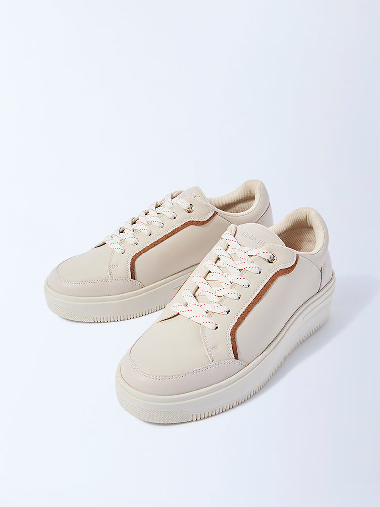 LUNA BLU Ivory Lace-Up Sneakers - Image 2