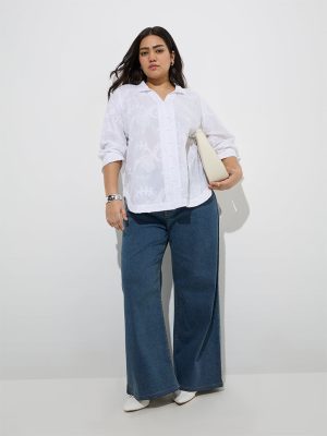Gia White Embroidered Cotton Shirt