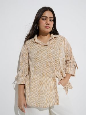 Gia Mustard Striped Cotton Shirt