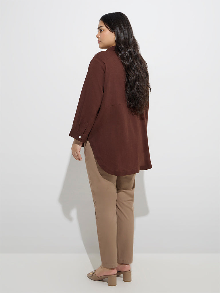 Gia Taupe High-Rise Cotton-Blend Jeggings - Image 4