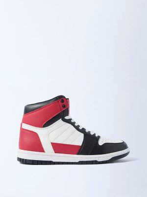 SOLEPLAY Red Colour-Blocked High-Top Boots