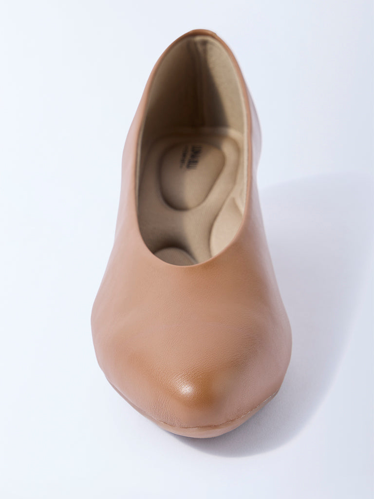 LUNA BLU Tan Solid Pump Shoes - Image 3