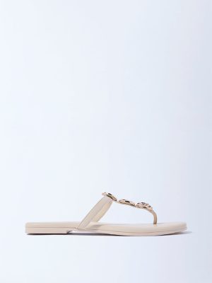 LUNA BLU Ivory Thong-Strap Sandals