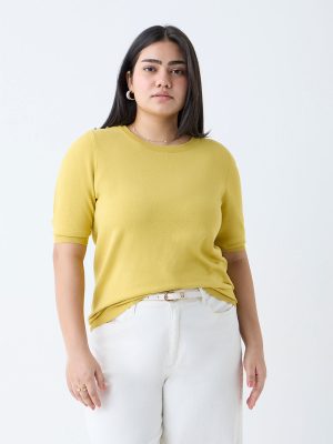 Gia Mustard Solid T-Shirt