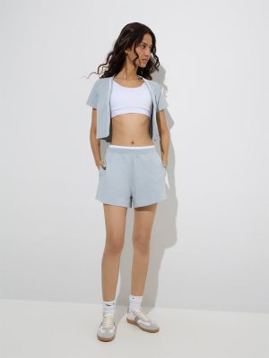 Studiofit Light Blue Mid-Rise Shorts